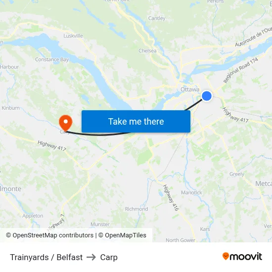 Trainyards / Belfast to Carp map