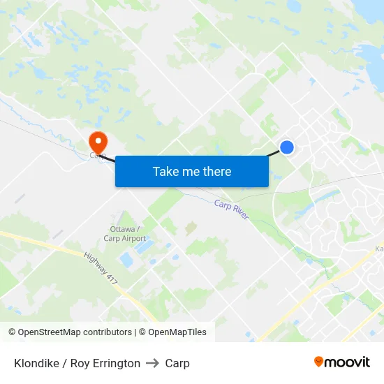 Klondike / Roy Errington to Carp map