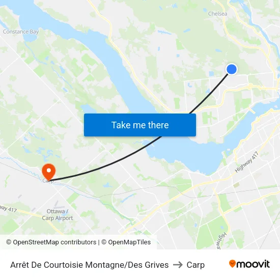 Arrêt De Courtoisie Montagne/Des Grives to Carp map