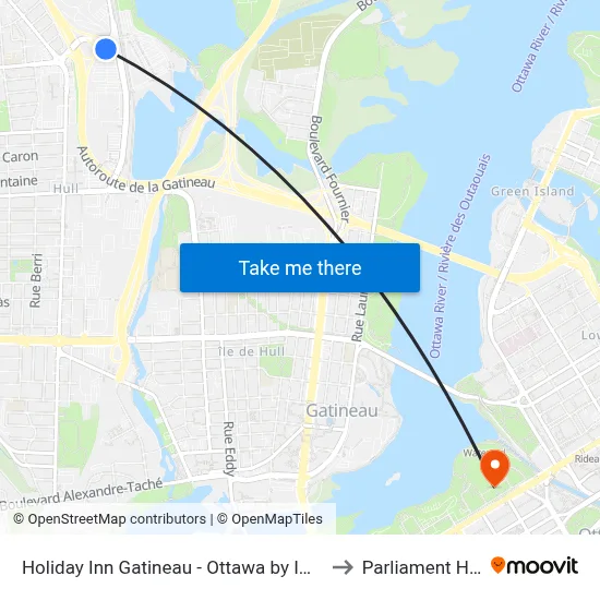 Holiday Inn Gatineau - Ottawa by IHG to Parliament Hill map