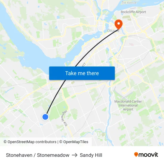 Stonehaven / Stonemeadow to Sandy Hill map