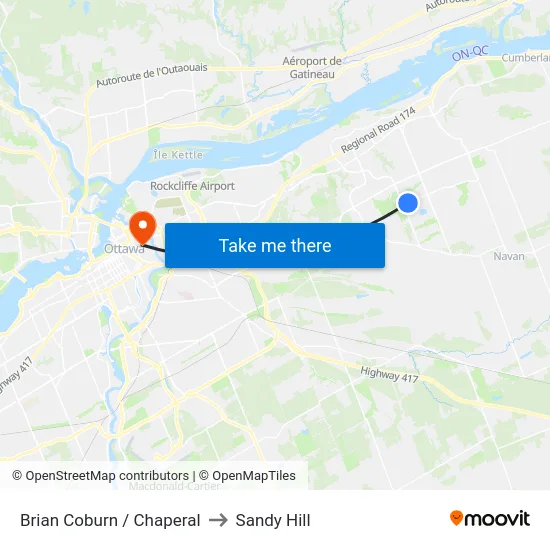 Brian Coburn / Chaperal to Sandy Hill map