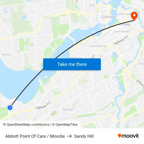 Abbott Point Of Care / Moodie to Sandy Hill map