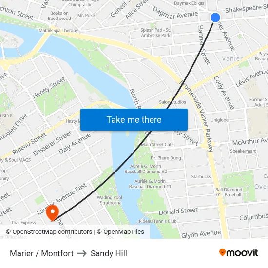Marier / Montfort to Sandy Hill map