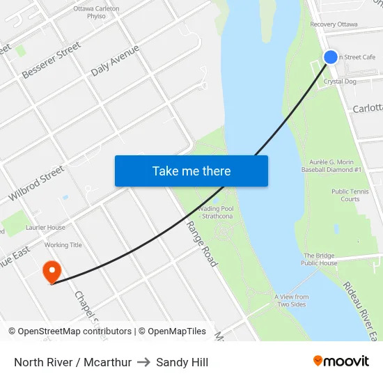 North River / Mcarthur to Sandy Hill map