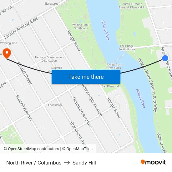 North River / Columbus to Sandy Hill map