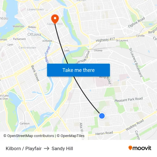Kilborn / Playfair to Sandy Hill map