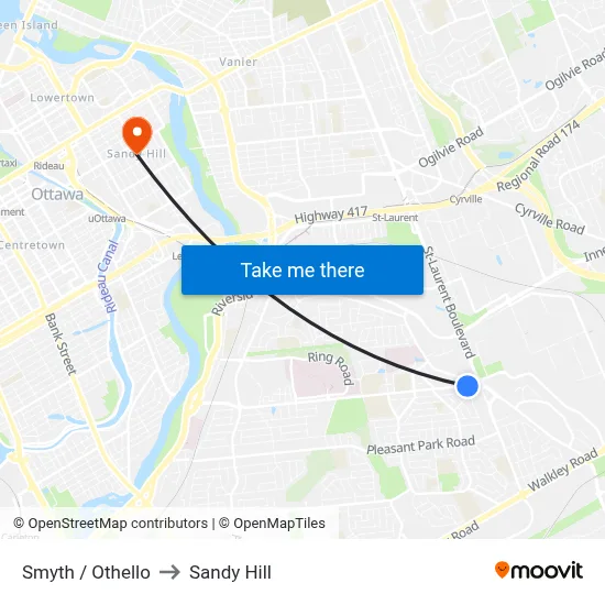 Smyth / Othello to Sandy Hill map