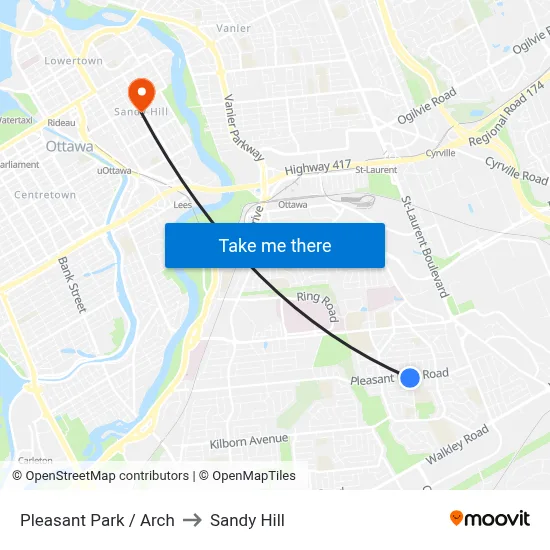 Pleasant Park / Arch to Sandy Hill map