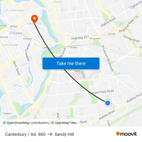 Canterbury / Ad. 860 to Sandy Hill map