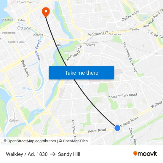 Walkley / Ad. 1830 to Sandy Hill map