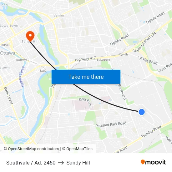 Southvale / Ad. 2450 to Sandy Hill map