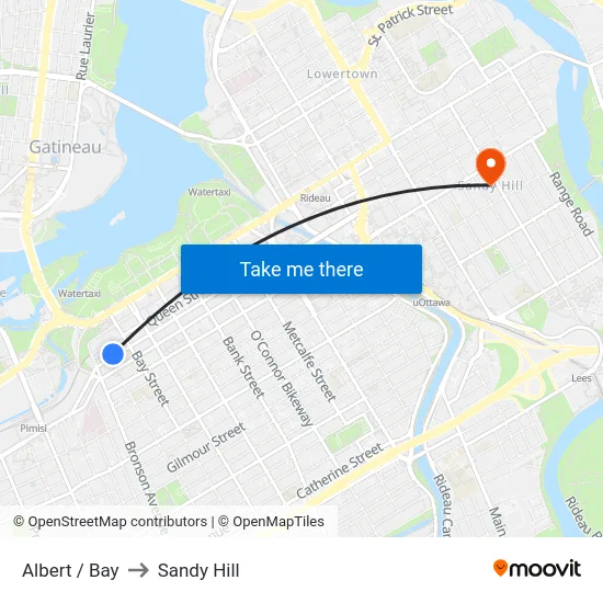 Albert / Bay to Sandy Hill map