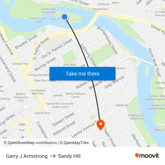 Garry J Armstrong to Sandy Hill map