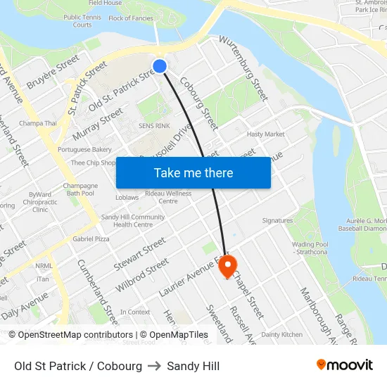 Old St Patrick / Cobourg to Sandy Hill map