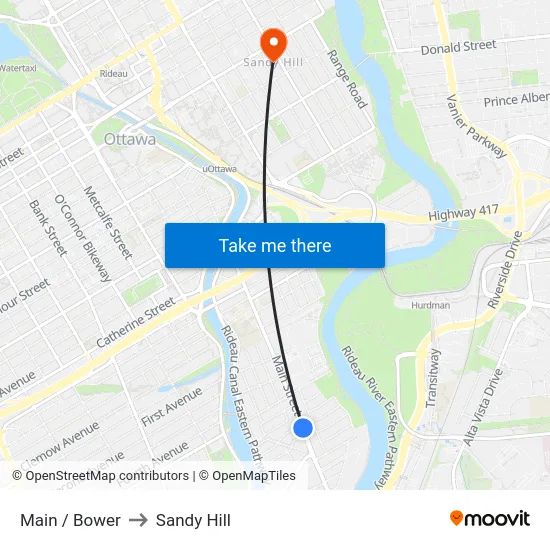 Main / Bower to Sandy Hill map