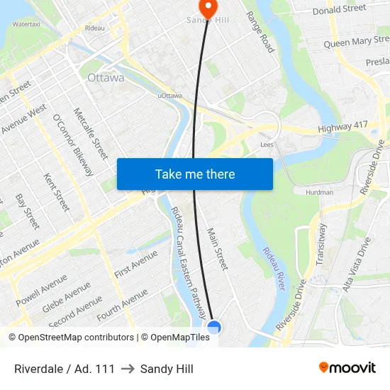 Riverdale / Ad. 111 to Sandy Hill map
