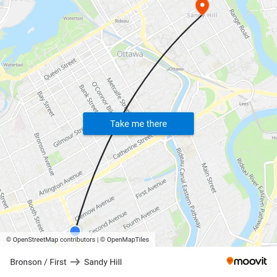 Bronson / First to Sandy Hill map