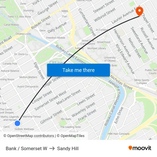 Bank / Somerset W to Sandy Hill map