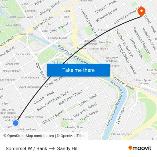 Somerset W / Bank to Sandy Hill map