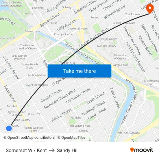 Somerset W / Kent to Sandy Hill map