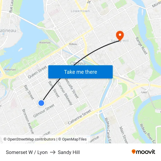 Somerset W / Lyon to Sandy Hill map