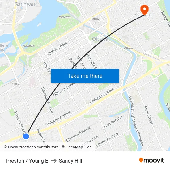 Preston / Young E to Sandy Hill map