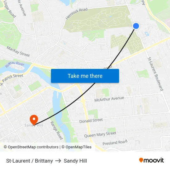 St-Laurent / Brittany to Sandy Hill map