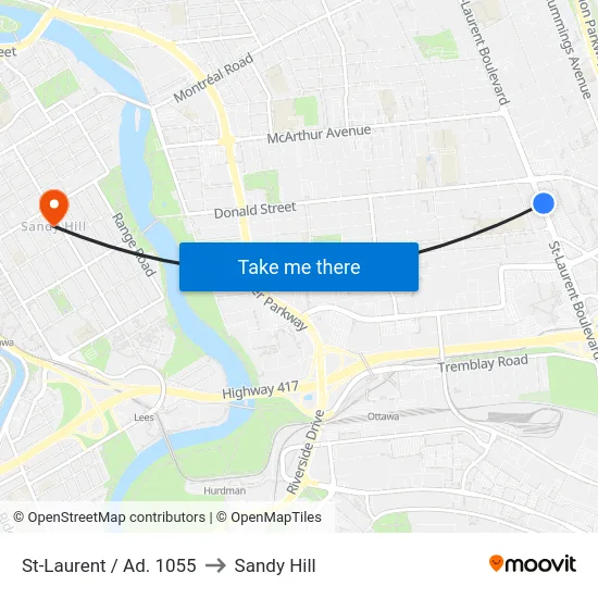 St-Laurent / Ad. 1055 to Sandy Hill map