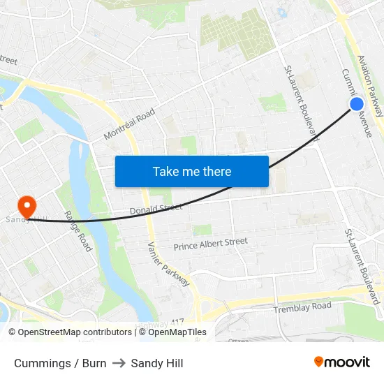 Cummings / Burn to Sandy Hill map
