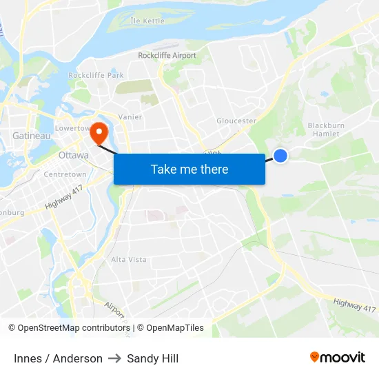 Innes / Anderson to Sandy Hill map