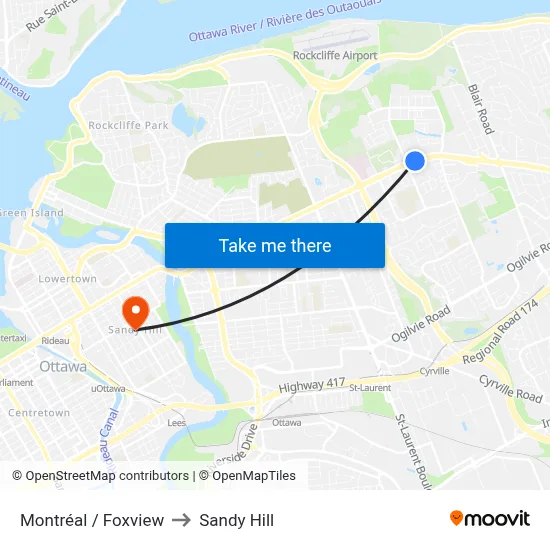 Montréal / Foxview to Sandy Hill map