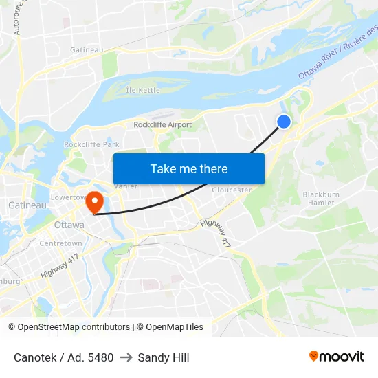 Canotek / Ad. 5480 to Sandy Hill map