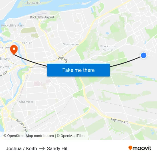 Joshua / Keith to Sandy Hill map