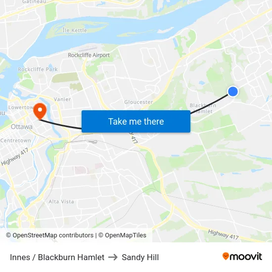 Innes / Blackburn Hamlet to Sandy Hill map