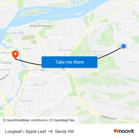 Longleaf / Apple Leaf to Sandy Hill map