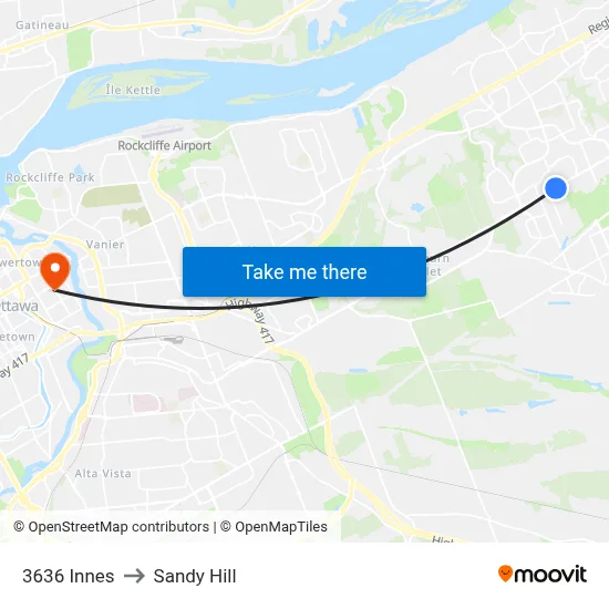 3636 Innes to Sandy Hill map