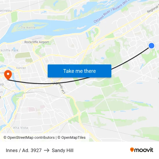 Innes / Ad. 3927 to Sandy Hill map