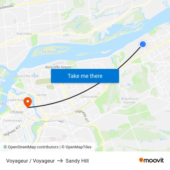 Voyageur / Voyageur to Sandy Hill map