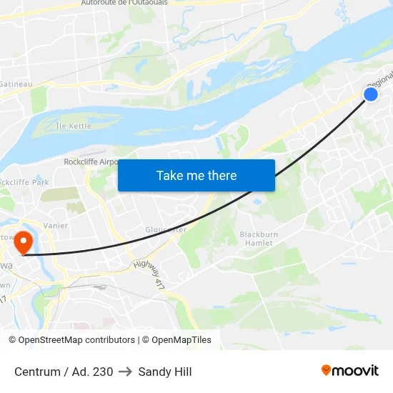 Centrum / Ad. 230 to Sandy Hill map
