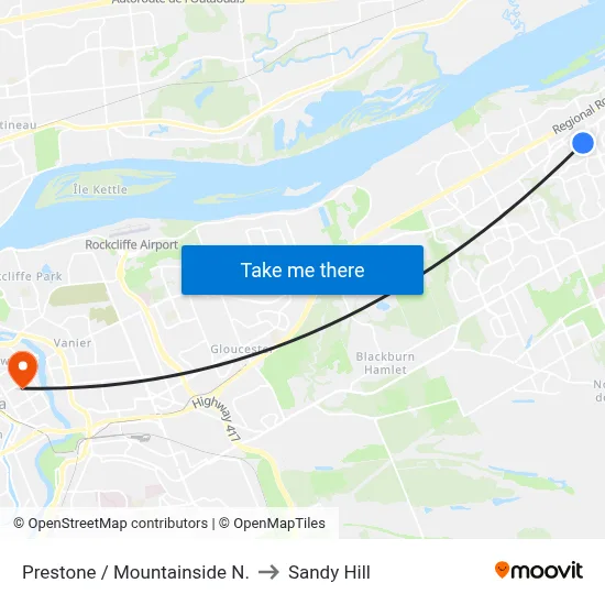 Prestone / Mountainside N. to Sandy Hill map