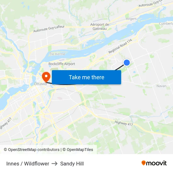 Innes / Wildflower to Sandy Hill map
