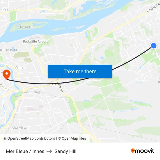 Mer Bleue / Innes to Sandy Hill map