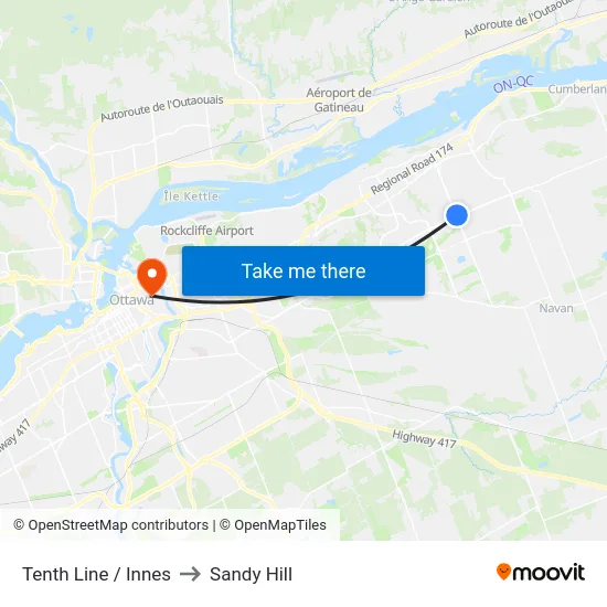 Tenth Line / Innes to Sandy Hill map