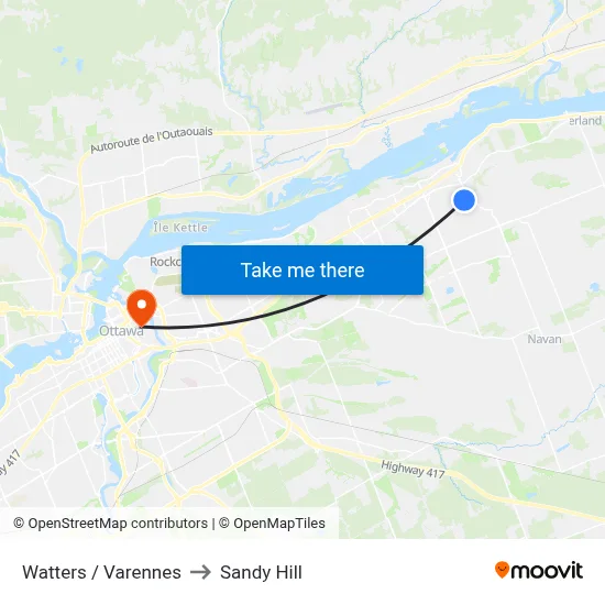 Watters / Varennes to Sandy Hill map