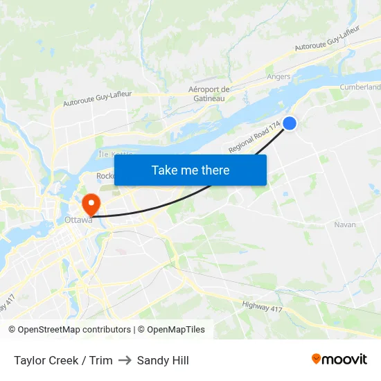 Taylor Creek / Trim to Sandy Hill map