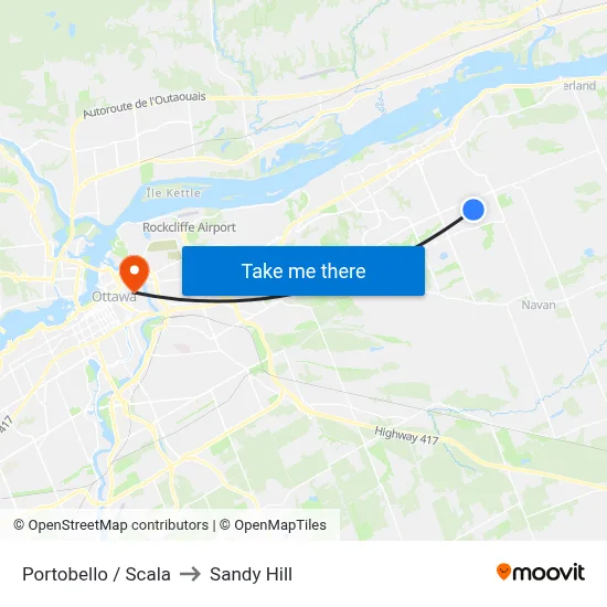 Portobello / Scala to Sandy Hill map