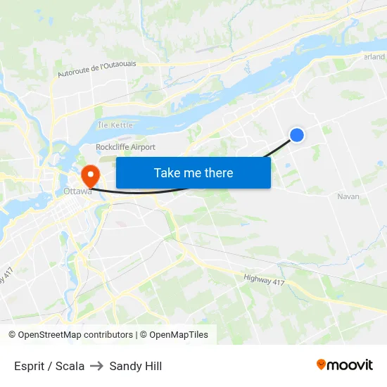 Esprit / Scala to Sandy Hill map