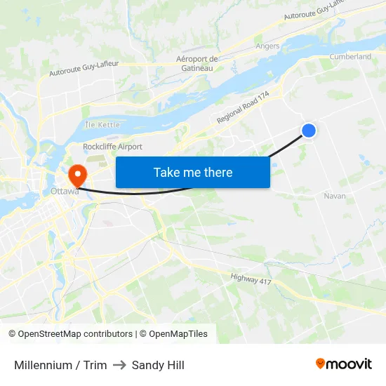 Millennium / Trim to Sandy Hill map