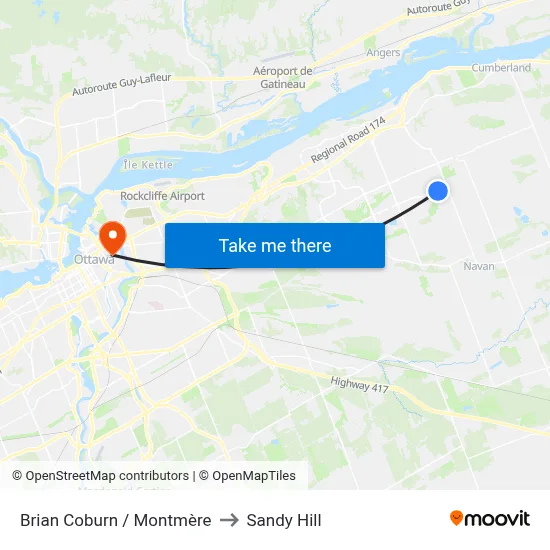 Brian Coburn / Montmère to Sandy Hill map